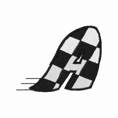 Checkered Flag Letter A Embroidered Jacket by ZazzleEmbroidery