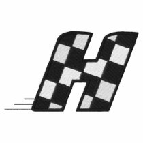 Checkered Flag Letter H embroidered shirts by ZazzleEmbroidery Checkered Flag Letter H embroidered shirts