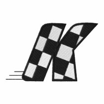 Checkered Flag Letter K embroidered shirts