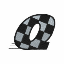 Checkered Flag Letter Q embroidered shirts