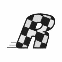 Checkered Flag Letter R embroidered shirts by ZazzleEmbroidery Checkered Flag Letter R embroidered shirts