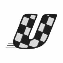Checkered Flag Letter U embroidered shirts by ZazzleEmbroidery Checkered Flag Letter U embroidered shirts