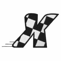 Checkered Flag Letter X embroidered shirts by ZazzleEmbroidery Checkered Flag Letter X embroidered shirts