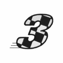 Checkered Flag Number 3 embroidered shirts by ZazzleEmbroidery Checkered Flag Number 3 embroidered shirts