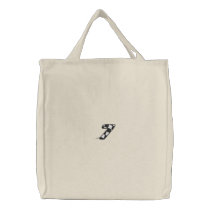 Checkered Flag Number 7 embroidered bags by ZazzleEmbroidery Checkered Flag Number 7 embroidered bags