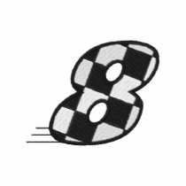 Checkered Flag Number 8 embroidered shirts by ZazzleEmbroidery Checkered Flag Number 8 embroidered shirts