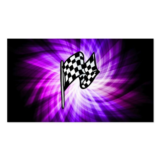 Checkered Flag; purple Business Card (back side)