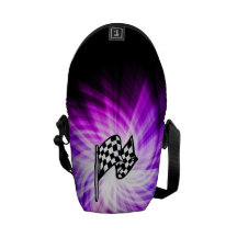 Checkered Flag; purple Courier Bags