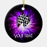 Checkered Flag; purple Ornament