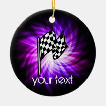 Checkered Flag; purple Ornament
