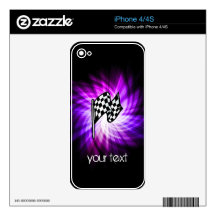 Checkered Flag; purple Skin For iPhone 4S