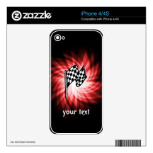 Checkered Flag; red iPhone 4 Decal