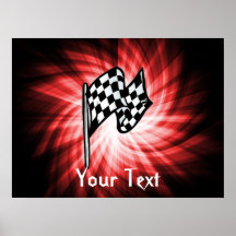 Checkered Flag; red Print