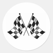 checkered flag round stickers