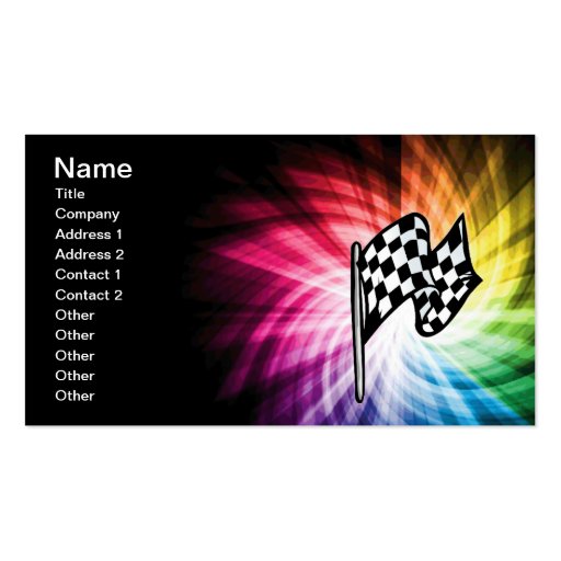 Checkered Flag Spectrum Business Card Templates (front side)