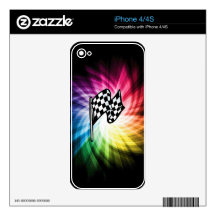 Checkered Flag Spectrum Decal For iPhone 4S