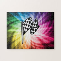 Checkered Flag Spectrum Jigsaw Puzzle