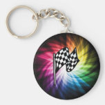 Checkered Flag Spectrum Keychain