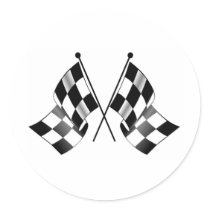 checkered flag round stickers