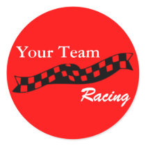 Checkered Flag Swoop Race Team Sticker by TeamLooks Checkered Flag Swoop Race Team Sticker