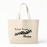 Checkered Flag Swoop Race Team Tote Bag