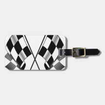 checkered flag travel bag tag