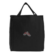 Checkered Flip Flops embroidered bags by ZazzleEmbroidery Checkered Flip Flops embroidered bags