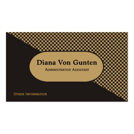 Checkered Gold Business Cards (front side)