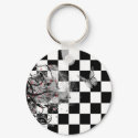 Checkered Graphic Butterfly and Swirls keychains by mstanton01 Checkered Graphic Butterfly and Swirls keychains