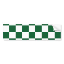 Checkered Green and White Bumper Stickers