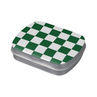 Checkered Green and White Jelly Belly Candy Tin