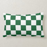 Checkered Green and White Pillow