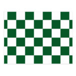 Checkered Green and White Postcard