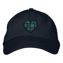 Checkered Heart Embroidered Hat