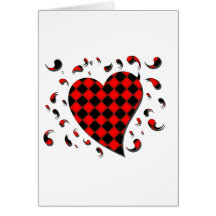 Checkered Heart Greeting Cards