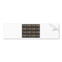 Checkered Heart Image in Peach and Grey Bumper Stickers