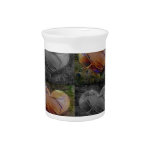 Checkered Heart Image in Peach and Grey Beverage Pitchers