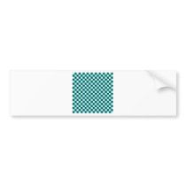 Checkered Large-Green2-Celeste and DeepJungleGreen Bumper Stickers