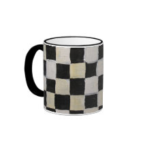 Checkered Mug  Black and White