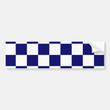 Checkered Navy and White Bumper Stickers