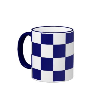 Checkered Navy and White Coffee Mug