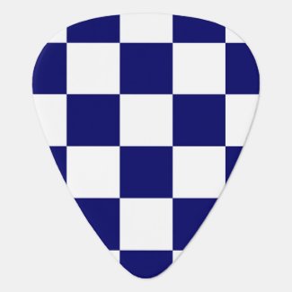 Checkered Navy and White Guitar Pick