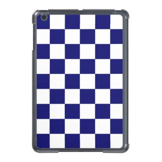 Checkered Navy and White iPad Mini Case