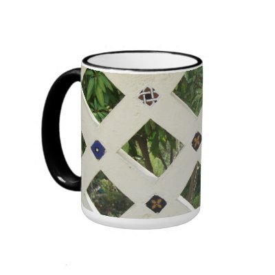 Checkered Open Cement Tiled Wall Cup Coffee Mug by JuJuGardens