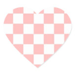 Checkered Pale Pink Heart Stickers