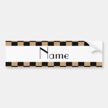 Checkered pattern in brown bumper sticker