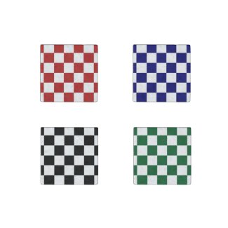 Checkered Pattern Stone Magnet Set