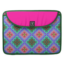 Checkered Pink and Terquoise Fractal Pattern Sleeve For MacBooks