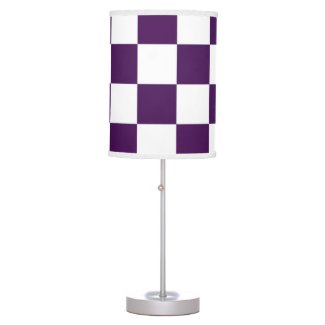 Checkered Purple and White Desk Lamps