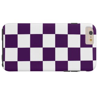 Checkered Purple and White iPhone 6 Plus Case
